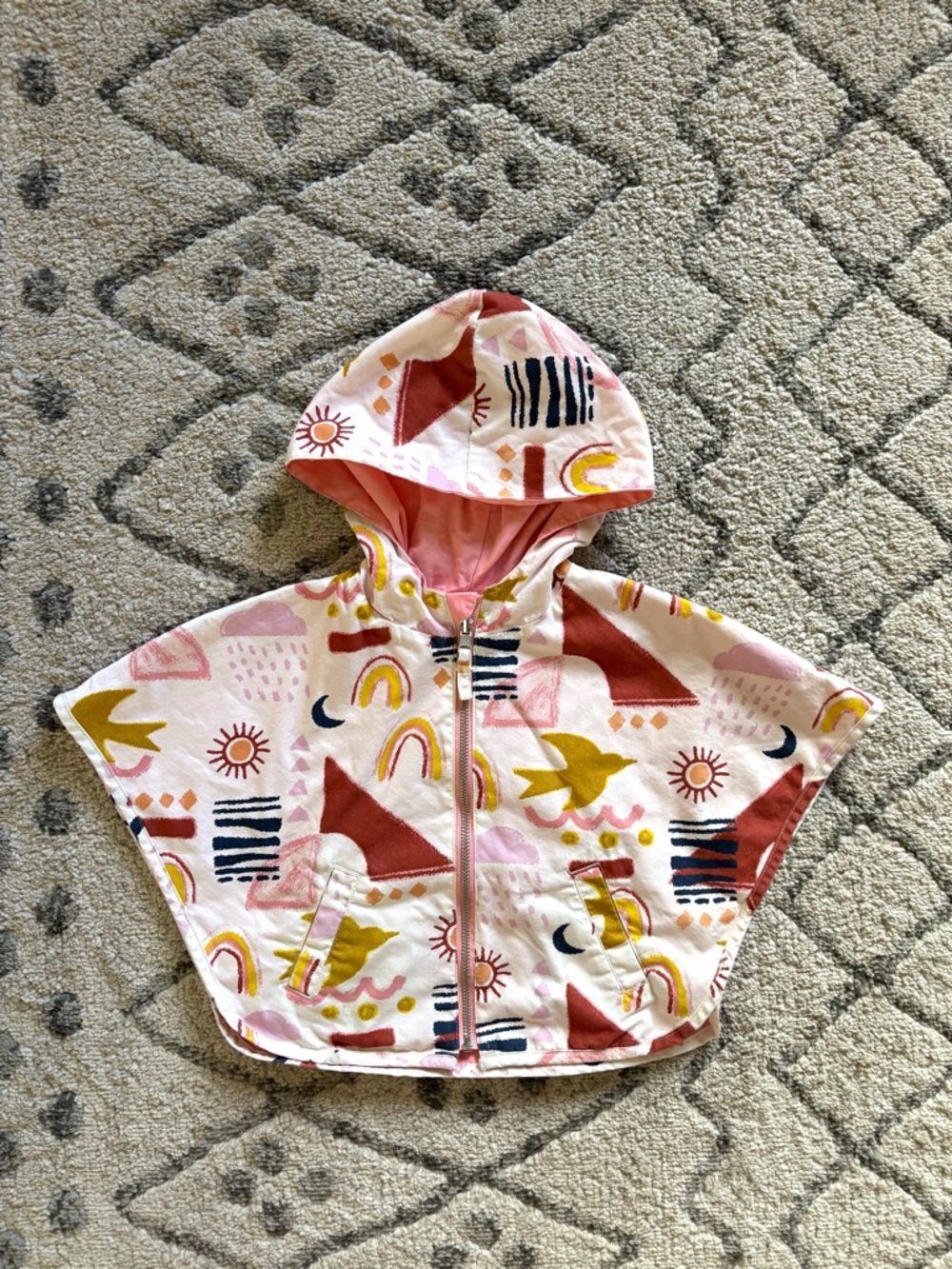 Genuine Kids Oshkosh patterned hooded poncho